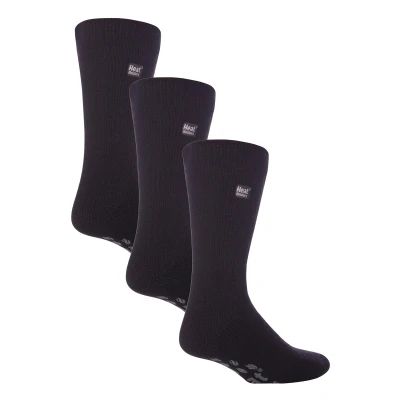 Abbildung von HEAT HOLDERS 3er Pack Herren Antirutsch Thermosocken Extra Warme Rutschfest ABS Kuschelsocken (46 50, Schwarzgrau)