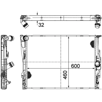 Abbildung von MAHLE ORIGINAL CR 1711 000P Kühler, Motorkühlung 600 460 32 Kühlrippen gelötet BMW: 3 Coupe, Limousine, Cabrio kfzteile, kfzteile24, bandel online