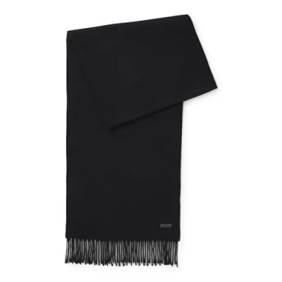 Abbildung von BOSS Wollschal &quot;Naster 35*180&quot;, mit gedrehten Fransen 100% Wolle Lederlabel Premium Quality