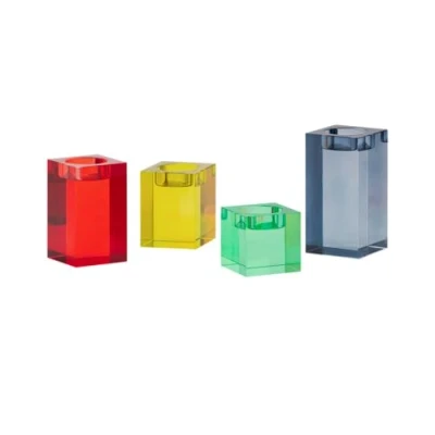 Abbildung von Remember Glasblock Kerzenhalter Vela 4er Set