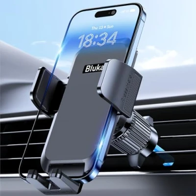 Abbildung von Blukar Handyhalterung Auto, Handyhalter fürs Auto Lüftung mit Upgraded Stabilere Version &amp; EIN Knopf Release,360 Drehbar KFZ für iPhone,Galaxy und Andere Android Smartphone