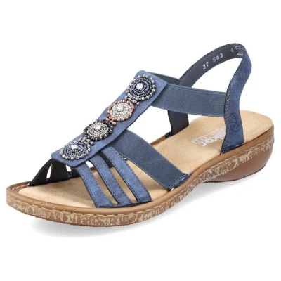 Abbildung von Rieker Riemensandalette, Damen, Größe: 36, Blau Schuhe