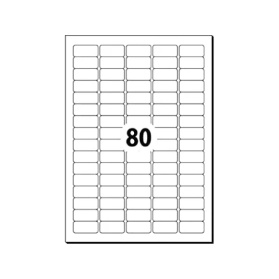 Abbildung von SIGEL LA203 Etiketten selbstklebend, bedruckbar, wieder rückstandsfrei ablösbar, weiß mini, 35,6 x 16,9 mm, 2000 = 25 Blatt, abgerundet