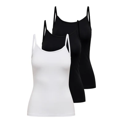 Abbildung von ONLY Onllove Singlet 3 PACK Top, Damen, Größe: XL, Black/white