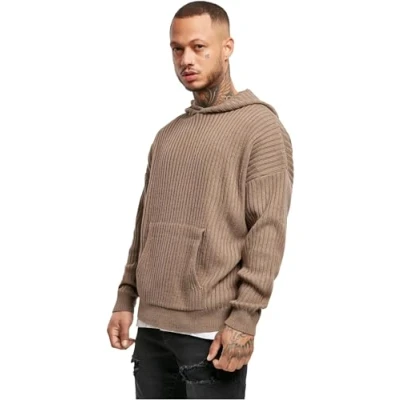 Abbildung von Urban Classics Knitted Hoody Kapuzenpullover, Herren, Größe: Small, Darkkhaki