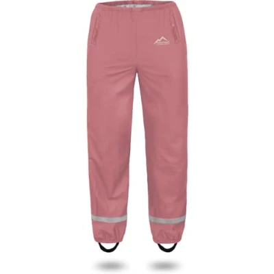 Abbildung von normani Kinder Regenhose 2 Wege Stretch Überziehhose Unisex für Jungen und Mädchen ungefüttert Wasserdicht (Wassersäule: 5000 mm, Winddicht Atmungsaktiv Farbe Rosa Größe 152