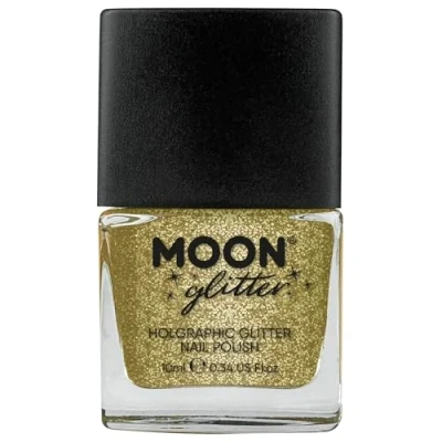Abbildung von Holographischer Glitzer Nagellack von Moon Glitter 10ml Gold