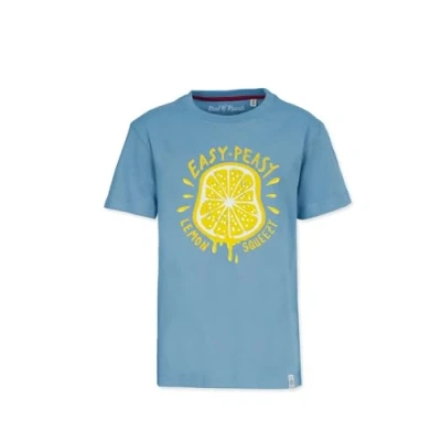 Abbildung von Band of Rascals Kinder Kurzarm T Shirt Lemon aus Bio Baumwolle, Aegean Blue, Gr. 134