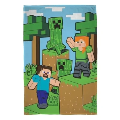 Abbildung von Kuscheldecke Kinderdecke Fleece Decke 100x150 Minecraft Steve