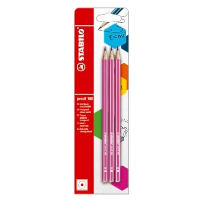 Abbildung von Bleistift STABILO pencil 160 in pink 3er Pack Härtegrad HB