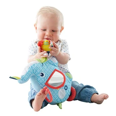 Abbildung von Fisher Price FDC58 Kleiner Spiel Elefant Babyspielzeug Plüsch Greifling, für Babys mit geschlossener Verpackung, ab der Geburt Multicolour