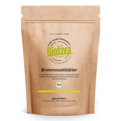 Abbildung von Brennnessel Tee Bio 500g loser Brennnesseltee geschnittene Brennnesseln Abgefüllt und kontrolliert in Deutschland Biotiva