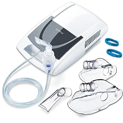 Abbildung von Sanitas SIH 21 Inhalator Mit Kompressor Drucklufttechnologie/Behandlung Von Atemwegserkrankungen Wie Erkältungen, Bronchitis/Inhaliergerät Für Erwachsene Und Kinder/Vernebler Inhalation