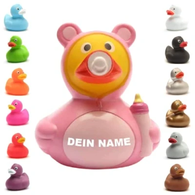 Abbildung von Badeente personalisierbar (Baby Mädchen Ente)