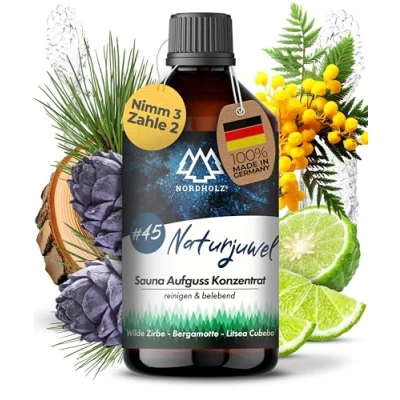 Abbildung von NORDHOLZ® Saunaaufguss [54 Sorten 15ml, 100ml, 250ml] Sauna Aufgussmittel für intensive &amp; erholsame Zubehör (#45 Naturjuwel, 250ml)
