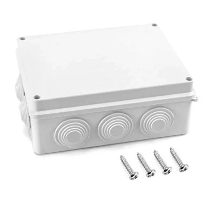 Abbildung von QWORK® Aufputz Abzweigkasten, Abzweigdose, wasserdicht, staubdicht, IP65, ABS Kunststoff, Universal Elektro Projekt Gehäuse, weiß, 200 x 155 80 mm