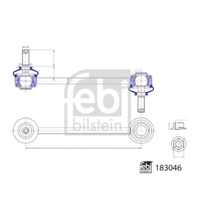 Abbildung von FEBI BILSTEIN 183046 Koppelstange Hinterachse links, rechts 170 M10 x 1,5 mit selbstsichernder Mutter, Mutter Stahl PEUGEOT: 508 II SW