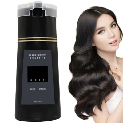 Abbildung von Hair Dye Shampoo Instant for Men &amp; Women,Hair Color Gray Hair,Fast Coloring Natural Dye,Long Lasting Dying Shampoo,for Coverage (Black)