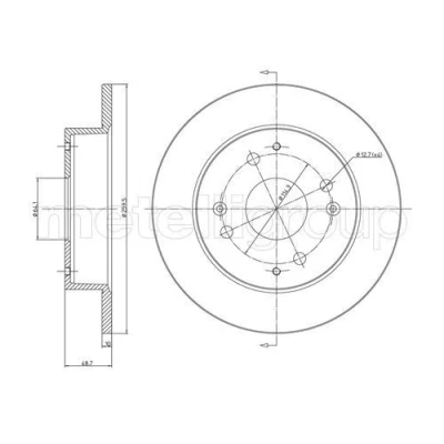 Abbildung von METELLI 23 0361 Bremsscheibe 260,0 10,0 4 64,1 voll HONDA: CIVIC 6 Hatchback, Aerodeck, Fastback, ROVER: 600