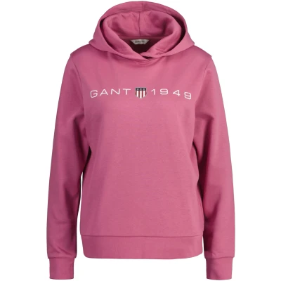 Abbildung von GANT Printed Graphic Hoodie Sweatshirt, Damen, Größe: Large, Dark lavender
