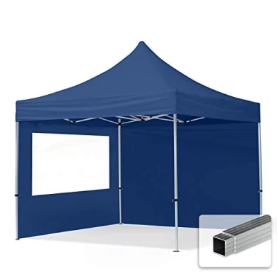 Abbildung von TOOLPORT Faltpavillon Faltzelt Pavillon 3x3m 4 Seitenteile Aluminium 32mm Partyzelt 700N blau