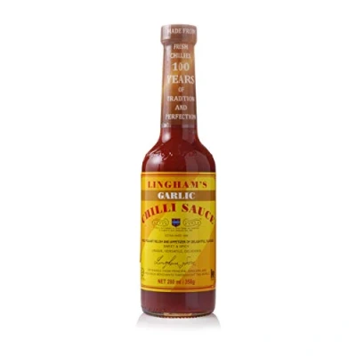Abbildung von Lingham&#039;s Garlic Chilli Sauce, Knoblauch Chili Sauce mit frischen Chilis, hochwertige Hot natürlichen Zutaten, 280 ml