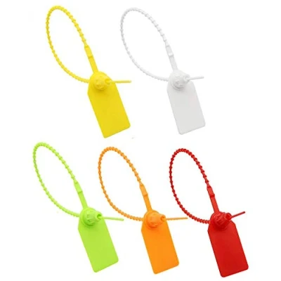 Abbildung von Plomben, 100 Pcs Kunststoff Kabelbinder Tags, Starke Kann Beschriftet Werden, Beschriftungsschilder für Kleidung Schuhe Handtaschen Gepäck Logistik Transport Tags