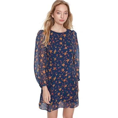 Abbildung von Trendyol Damen Regular Skater V Ausschnitt Webstoff Kleid, Marineblau, 38