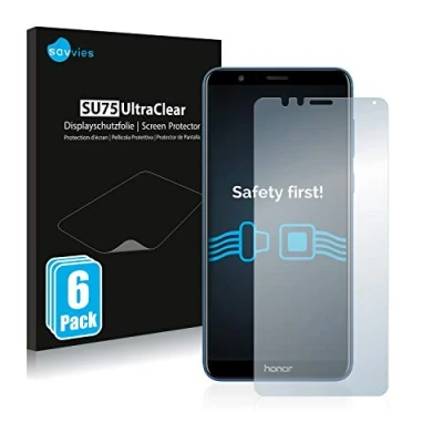 Abbildung von Savvies 6 Stück Schutzfolie für Honor 7X Displayschutz Folie Ultra Transparent