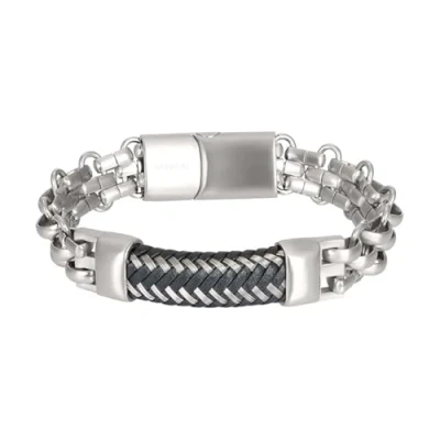 Abbildung von iXXXi Men Edelstahlarmband Grenoble mattes Silber 21cm