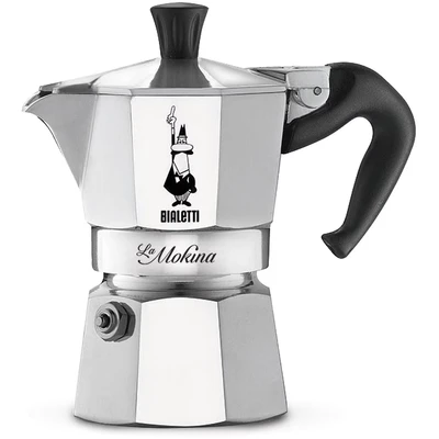 Abbildung von BIALETTI Espressokocher &quot;Moka Express La Mokina&quot;, 0,04 l Kaffeekanne, für den Espressoschluck zwischendurch, Aluminium