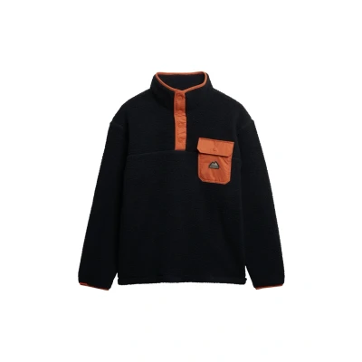 Abbildung von Superdry FUJI HALF Popper Fleecepullover, Herren, Größe: XL, Eclipse navy