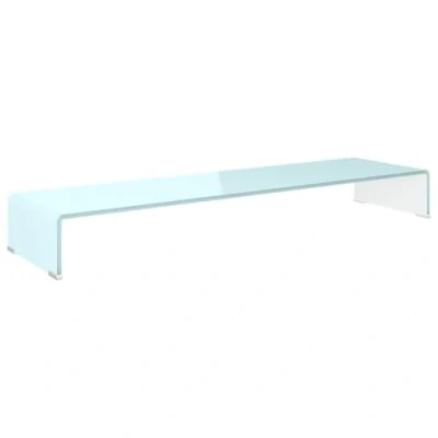 Abbildung von vidaXL TV Aufsatz Monitorerhöhung Glasaufsatz Bühne Fernseher Erhöhung Monitor Bildschirmerhöhung Schreibtischaufsatz Glas Grün 110x30x13cm