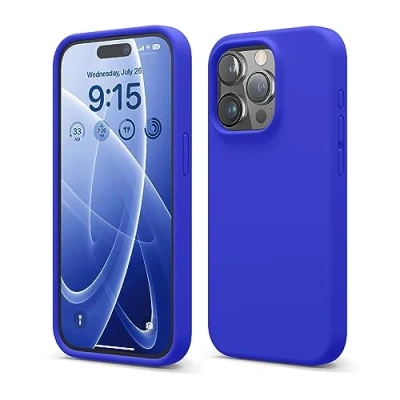 Abbildung von elago Liquid Silikon Hülle kompatibel mit iPhone 15 Pro Premium Handyhülle Rundumschutz [4 Schichten Anti Shock Struktur], Weiches Mikrofaserfutter