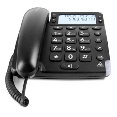 Abbildung von Doro Magna 4000 Schnurgebundenes Großtastentelefon mit großem hintergrundbeleuchtetem Display 6377 Schwarz