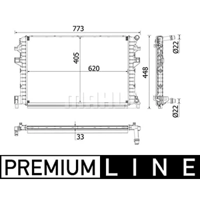 Abbildung von MAHLE ORIGINAL CIR 34 000P Niedertemperaturkühler, Ladeluftkühler VOLKSWAGEN: Golf 7 Variant, Schrägheck