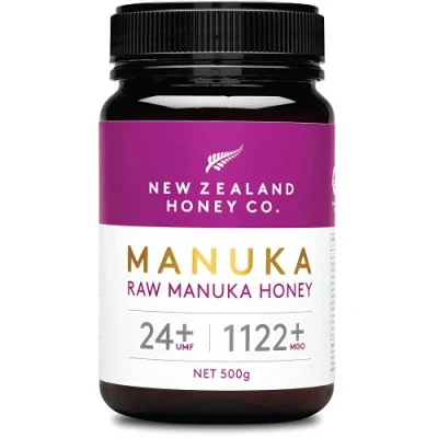 Abbildung von New Zealand Honey Co. Manuka Honig MGO 1122+ / UMF 24+ Aktiv und Roh Hergestellt in Neuseeland Zertifiziertem Methylglyoxal Gehalt 500g