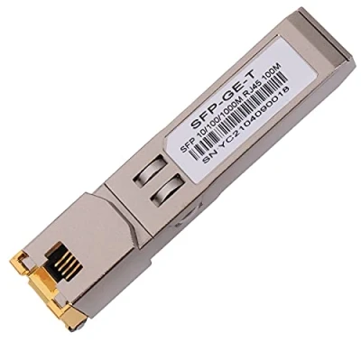 Abbildung von 1000BASE T Gigabit SFP auf RJ45 Kupfer Ethernet Modular Transceiver für Cisco,Meraki,Ubiquiti,D/TP Link,Supermicro,Netgear,Broadcom, 1.25G CAT5E/CAT6 bis zu 100m Mikrotik S RJ01