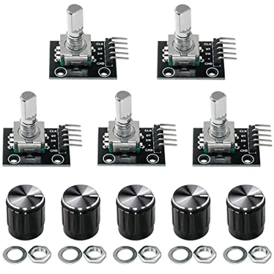Abbildung von GIAK KY 040 Rotary Encoder Modul Drehgeber 5 Stück 360 Grad Drehwinkelgeber Mit Druckknopf Für Automobilelektronik Multimedia Audio