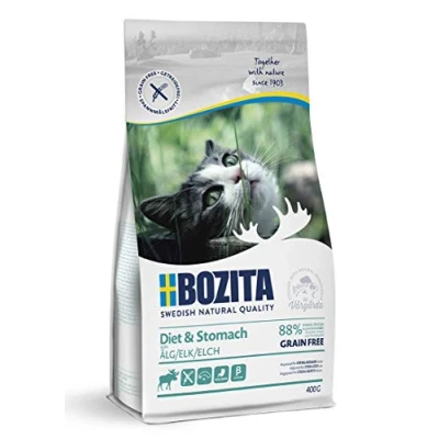 Abbildung von BOZITA Diet &amp; Stomach Getreidefrei mit Elch Trockenfutter für wenig aktive und übergewichtige erwachsene Katzen, 0.4 kg