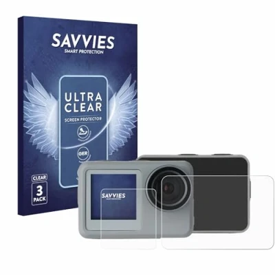 Abbildung von Savvies 6 Stück Schutzfolie für Rollei Actioncam 9s Plus Displayschutz Folie Ultra Transparent