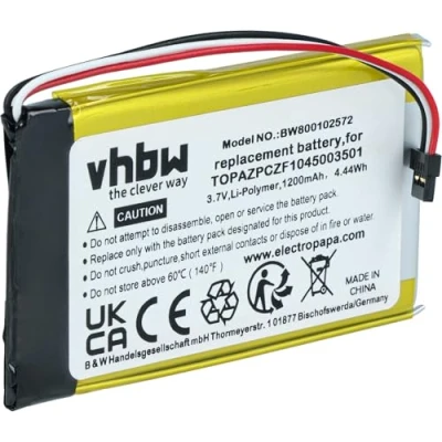 Abbildung von vhbw Akku kompatibel mit Navigon 70/71 Plus, 70 Easy, Premium GPS Navigation Navi (1200 mAh, 3,7 V, Li Polymer)