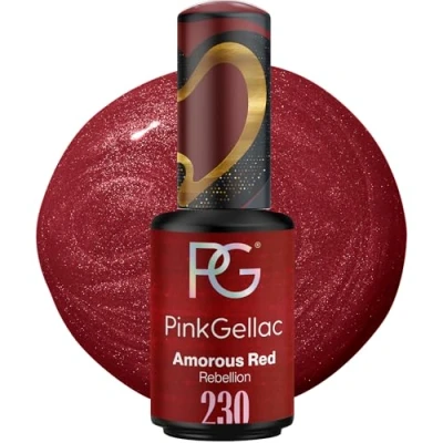 Abbildung von Pink Gellac UV Nagellack 230 Amorous Red 8 ml Shellac Rot Einfache Anwendung Gel Nail Polish für 14 Tage Salonqualität Made in Holland