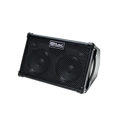 Abbildung von Coolmusic BP40D Verstärker für Akustikgitarre, tragbar, Bluetooth Lautsprecher, 80 W mit Batterie Reverb Chorus Delay Effekt, 6 Eingänge, 3 Band Equalizer