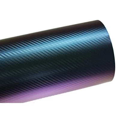 Abbildung von Finest Folia BS05 3D Chamäleon Blau Carbonfolie BLASENFREI Luftkanäle Auto Folie (50 cm x 142 cm)