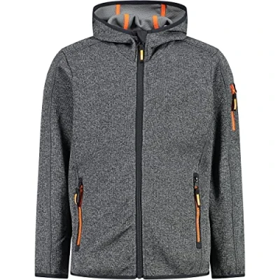 Abbildung von CMP Kinder Knit Tech Jacke mit fester Kapuze, Anthrazit Zement, 140