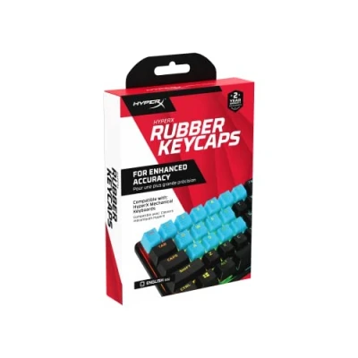 Abbildung von HyperX Tastenkappen Gummigriff, englisches (US) Layout, blau, mechanisches Tastaturzubehör