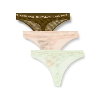 Abbildung von Tommy Jeans Thong 3 PACK String, Damen, Größe: XXL, Green/pink