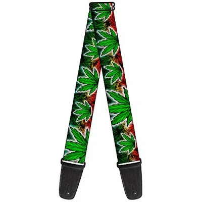 Abbildung von buckle down Gitarrengurt 34 60&quot; Marijuana Haze Rasta/White