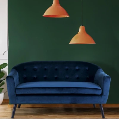 Abbildung von Savoy Skandinavisches 3 Sitzer Sofa mit Samtbezug Blau Menzzo
